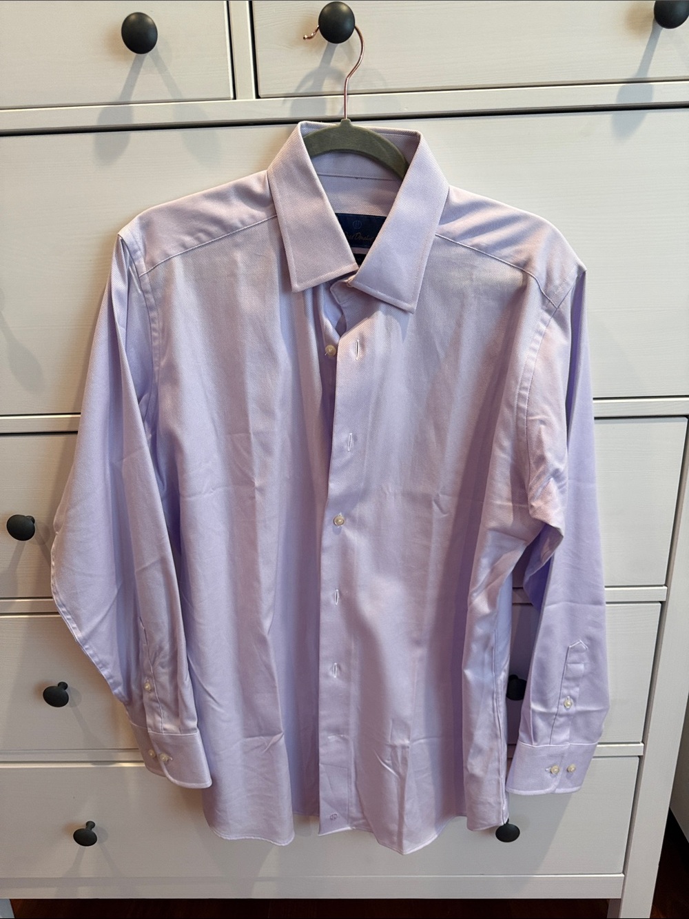 Men's David Donahue Light Lavender Dress Shirt - Slim Fit 16 32/33